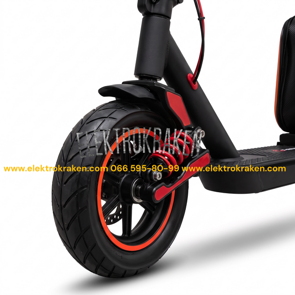 Електросамокат Flash Ride 600W 15000mAh (до 30 км, 10") Чорний з сидінням &mdash; складний дорослий электросамокат EK242-0413 фото