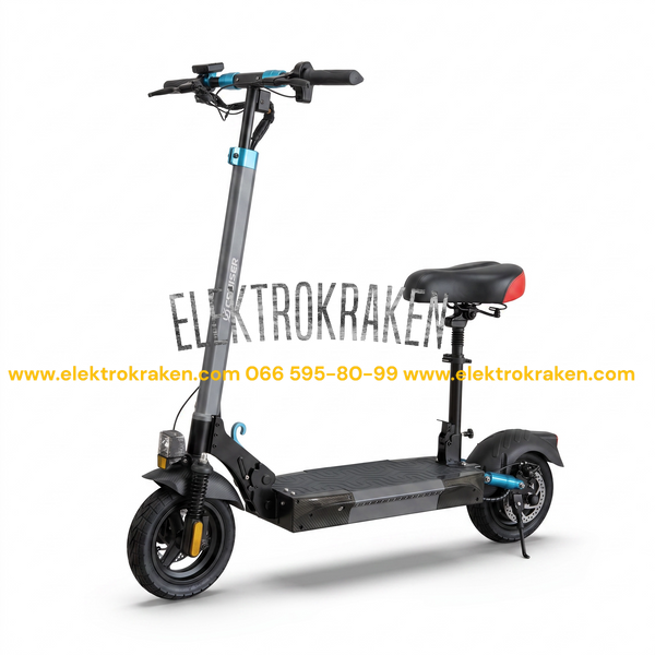 Електросамокат A16 CRUZZER (1200W, 48V/21Ah, до 55 км, 10") Чорний 00414 фото