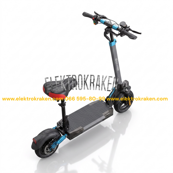 Електросамокат A16 CRUZZER (1200W, 48V/21Ah, до 55 км, 10") Чорний 00414 фото