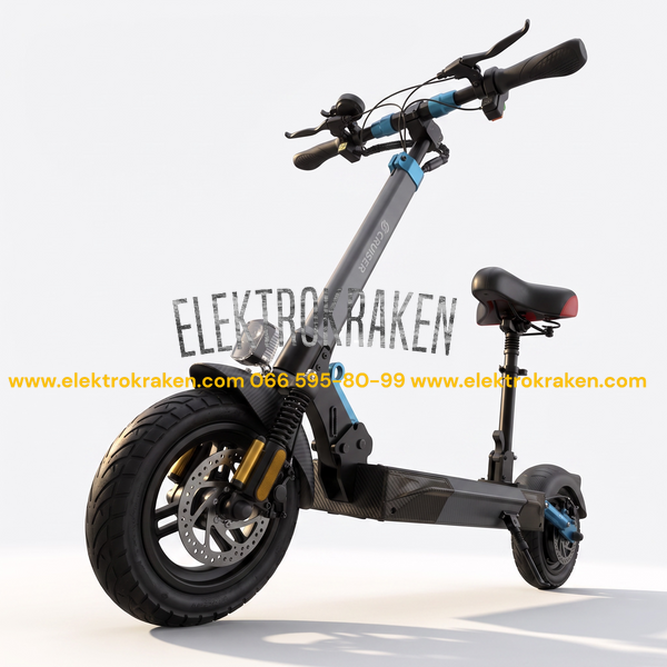 Електросамокат A16 CRUZZER (1200W, 48V/21Ah, до 55 км, 10") Чорний 00414 фото