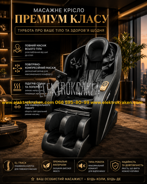 Масажне крісло RH-M9Q Zero Gravity SL-Track 56 AirBag Bluetooth з підігрівом KRM9Q-790 фото